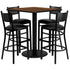 36'' Square Laminate Table Set with 4 Grid Back Metal Barstools