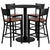 36'' Round Laminate Table Set with 4 Grid Back Metal Barstools