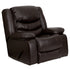 Plush Leather Lever Rocker Recliner with Padded Arms