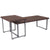 Roslindale Wood Grain Finish Coffee Table with Metal Legs