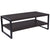Thompson Collection Wood Grain Finish Coffee Table with Metal Frame