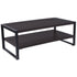 Thompson Collection Wood Grain Finish Coffee Table with Metal Frame