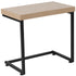 Hyde Square Collection Wood Grain Finish Side Table with Metal Legs