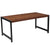 Grove Hill Collection Wood Grain Finish Coffee Table with Metal Frame