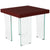 Forest Hills Collection Wood Grain Finish End Table with Glass Legs