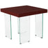 Forest Hills Collection Wood Grain Finish End Table with Glass Legs