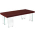 Forest Hills Collection Wood Grain Finish Coffee Table with Glass Legs