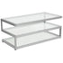 Ashmont Collection Glass Coffee Table with Contemporary Steel Design