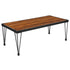 Baldwin Collection Wood Grain Finish Coffee Table with Metal Legs
