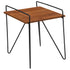 Porter Collection Wood Grain Finish Side Table with Metal Legs
