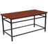 Granada Hills Collection Wood Grain Finish Coffee Table with Metal Legs