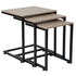 Midtown Collection Wood Grain Finish Nesting Tables with Metal Cantilever Base