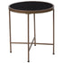 Chelsea Collection Glass End Table with Matte Gold Frame