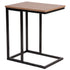 Aurora Wood Grain Finish Side Table with Metal Cantilever Base