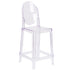 Ghost Counter Stool in Transparent Crystal with Oval Back