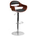 Bentwood Adjustable Height Barstool with Vinyl Seat and Cutout Padded Back