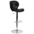 Contemporary Tufted Vinyl Adjustable Height Barstool with Chrome Base