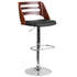Bentwood Adjustable Height Barstool with Vinyl Seat and Cutout Back