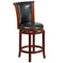26'' High Wood Counter Height Stool with Leather Swivel Seat
