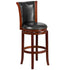 30'' High Wood Barstool with Leather Swivel Seat