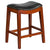 26'' High Backless Wood Counter Height Stool with Leather Seat