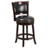 24'' High Wood Counter Height Stool with Leather Swivel Seat