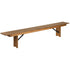 HERCULES Series 8' x 12"" Solid Pine Folding Farm Bench