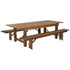 HERCULES Series 8' x 40"" Folding Farm Table and Two Bench Set