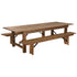 HERCULES Series 9' x 40"" Folding Farm Table and Two Bench Set