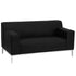 HERCULES Definity Series Contemporary Leather Loveseat with Stainless Steel Frame