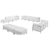 HERCULES Imagination Series Leather Sofa, Lounge & Ottoman Set, 12 Pieces