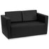 HERCULES Trinity Series Contemporary Leather Loveseat with Stainless Steel Base