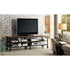 Industrial Style 81"" TV Stand And Entertainment Center With 6 Caster Wheels, Brown and Black